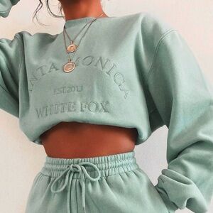 White Fox | Sage Crop Sweatshirt